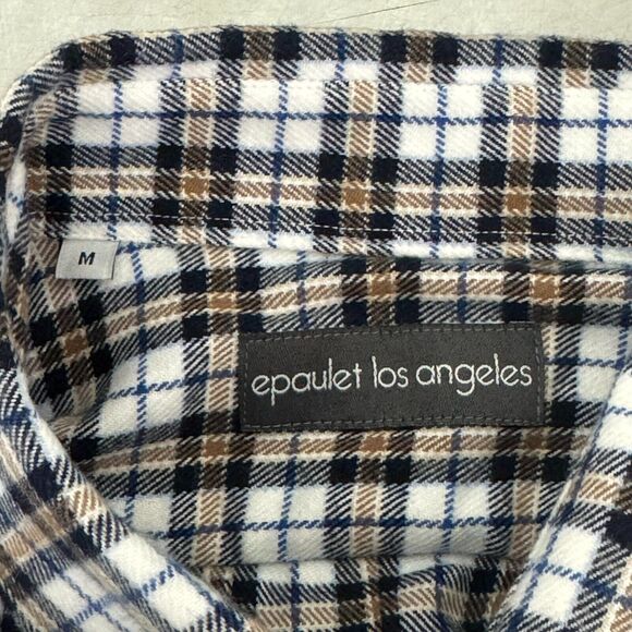 Epaulet Los Angeles Shirt Mens Medium Black White Plaid Cotton Flannel Outdoor - Picture 5 of 15